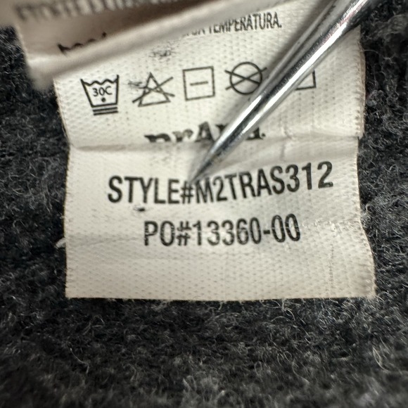 Prana‎ Trask Sweater Men's Medium 1/4 Zip Pullover Ribbed Wool Blend Gray - Picture 10 of 10